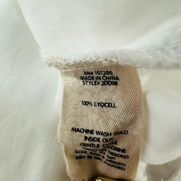 Soft Surrounding Women’s Lyocell White Ruffle Sleeve Top Blouse Size S - Picture 7 of 10